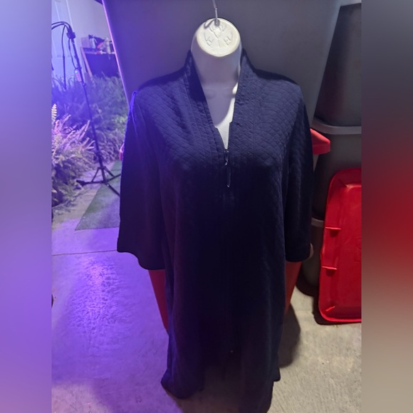 Navy Quilted Robe  mp71 - Picture 3 of 6